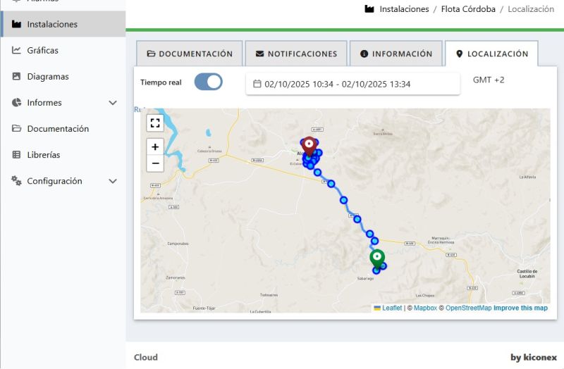 Vista de ruta histórica en la sección de localización