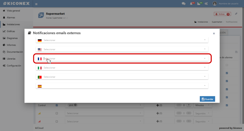 Configuración entrada email externo