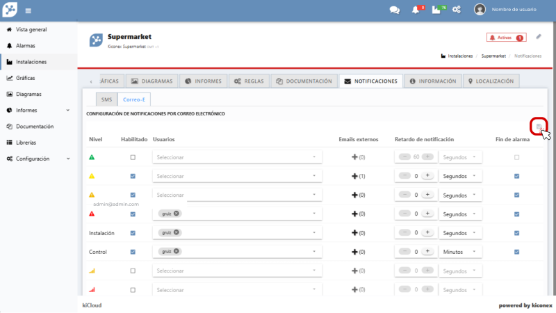Guardado de la configuración final